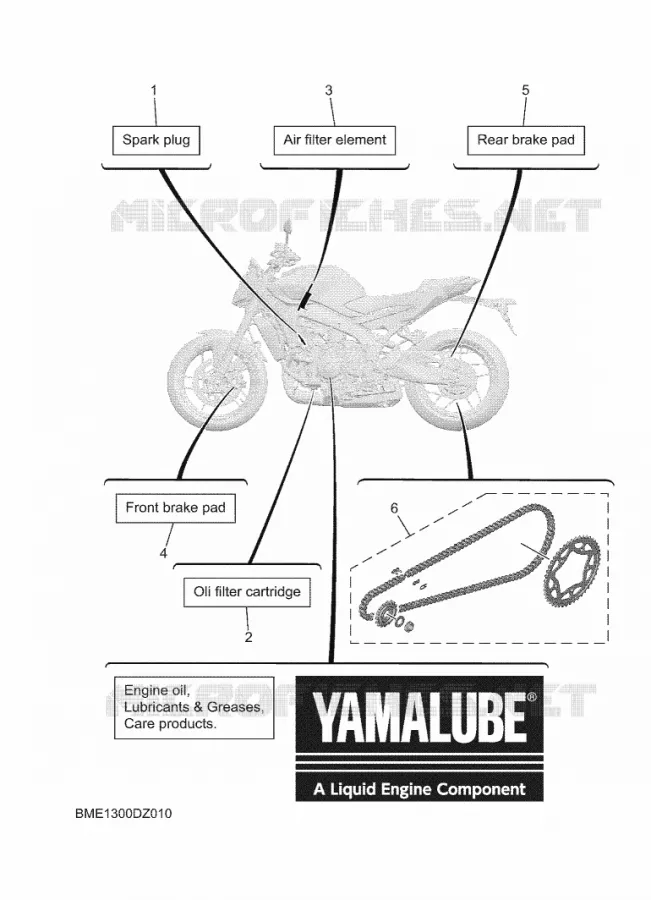 PIECES D'ENTRETIEN Yamaha MOTO 900 2024 MT  MTN890