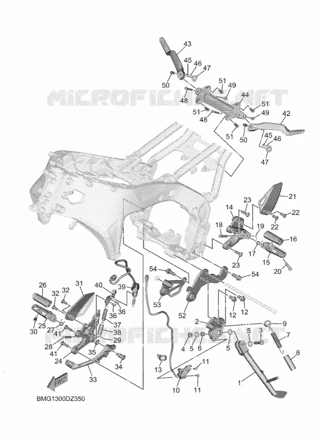 SUPPORT / REPOSE PIEDS Yamaha MOTO 900 2024 XSR  MTM890D
