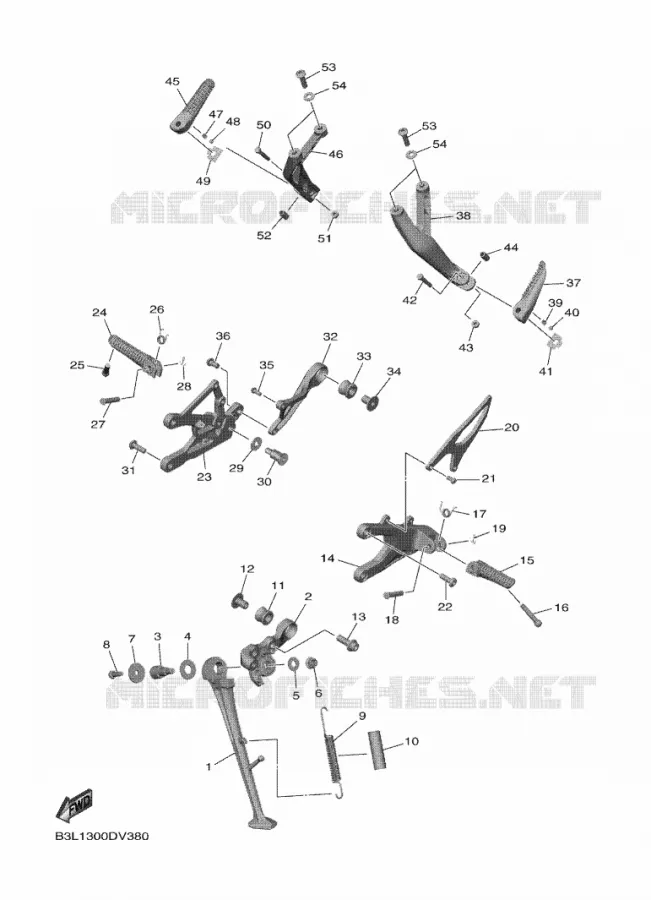 SUPPORT / REPOSE PIEDS Yamaha MOTO 1000 2024 R1  YZF1000