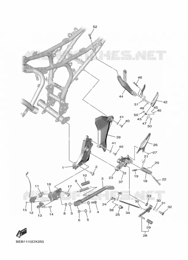 SUPPORT / REPOSE PIEDS Yamaha MOTO 700 2024 R7  YZF690