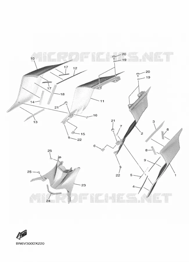 COUVERCLE LATERAL Yamaha MOTO 600 2024 R6  YZF600W / YZFR6WR