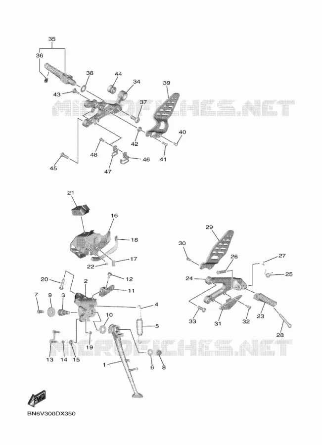 SUPPORT / REPOSE PIEDS Yamaha MOTO 600 2024 R6  YZF600W / YZFR6WR