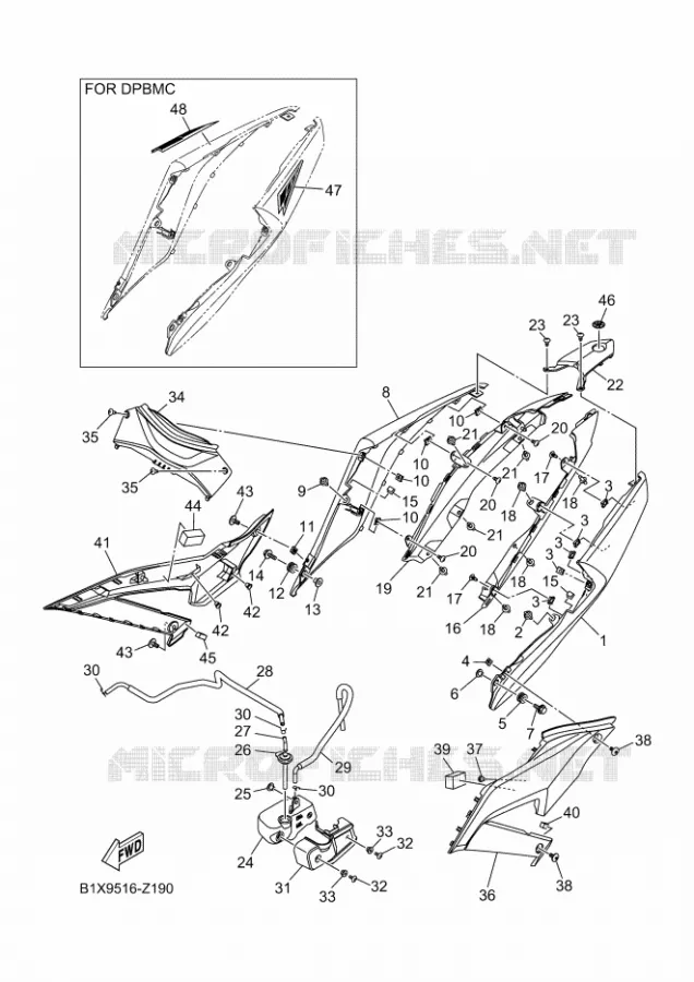 COUVERCLE LATERAL Yamaha MOTO 300 2024 R3  YZF320-A