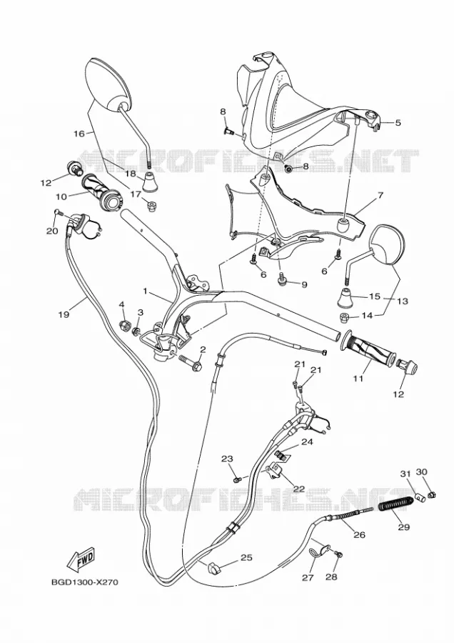 GUIDON ET CABLES Yamaha SCOOTER 155 2024 TRICITY  MWS155-A