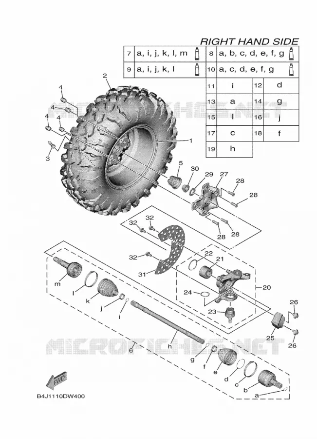 ROUE AVANT 2 Yamaha SIDE BY SIDE 1000 2024 WOLVERINE  YXF1000EWS / YX10FRPLR