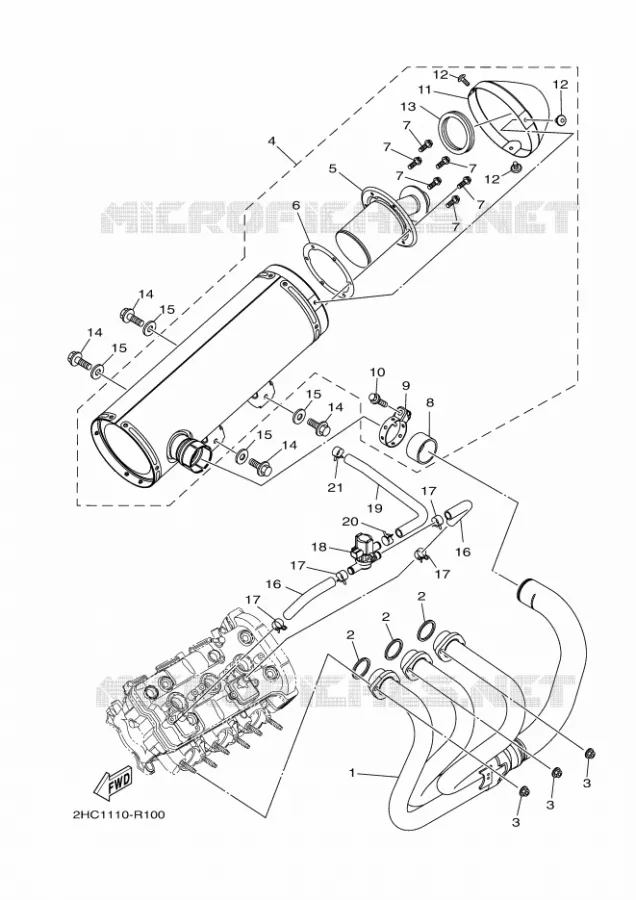 ECHAPPEMENT Yamaha SIDE BY SIDE 1000 2024 YXZ  YXZ1000E