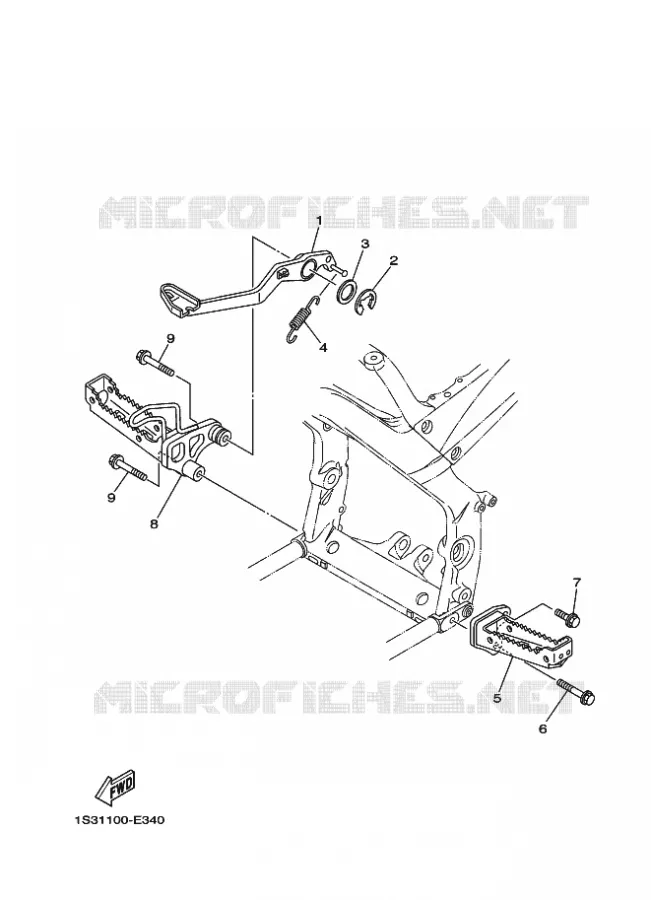 BEQUILLE / REPOSE PIEDS Yamaha QUAD 700 2024 RAPTOR  YFM700R