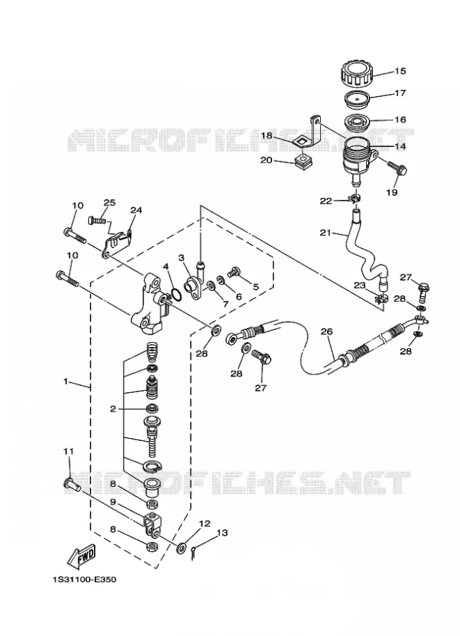 MAITRE CYLINDRE DE FREIN ARRIERE Yamaha QUAD 700 2024 RAPTOR  YFM700R