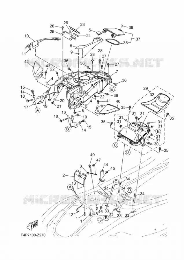 ENGINE HATCH 2 Yamaha WAVERUNNER 1900 2024 GP  GP1900B-A