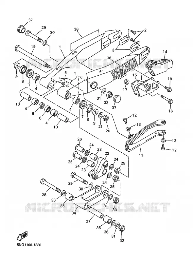 BRAS ARRIERE Yamaha MOTO 426 2001 WRF  WR426F