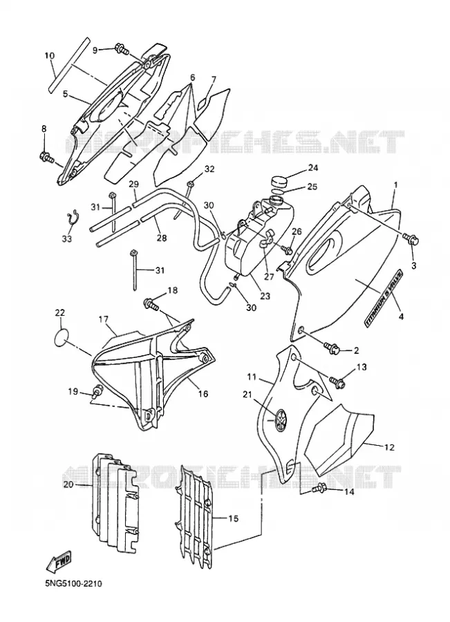 COUVERCLE LATERAL Yamaha MOTO 426 2002 WRF  WR426F