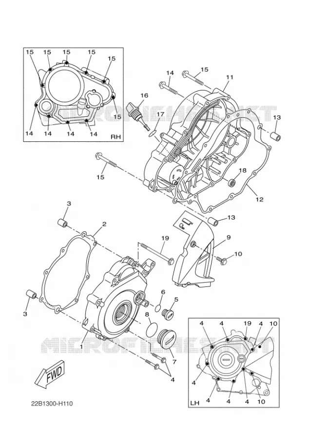 CARTER - MOTEUR 1 Yamaha MOTO 125 2010 WR-R  WR125R