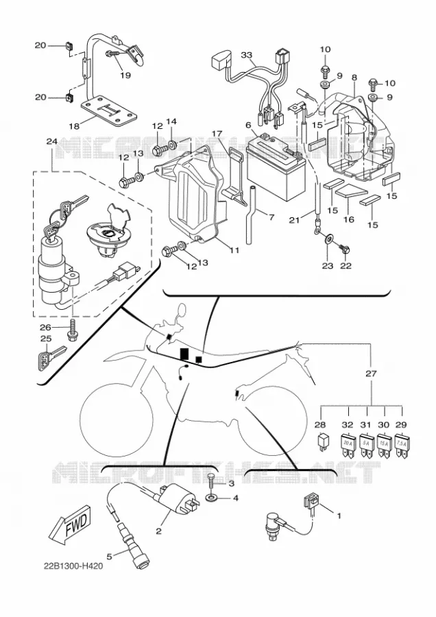 PARTIE ELECTRIQUE 1 Yamaha MOTO 125 2010 WR-R  WR125R