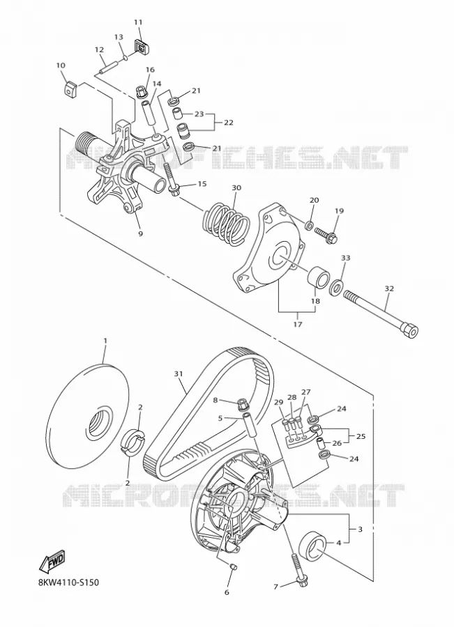 POULIE PRIMAIRE Yamaha snowmobiles 1000 2021 VK  VK10G