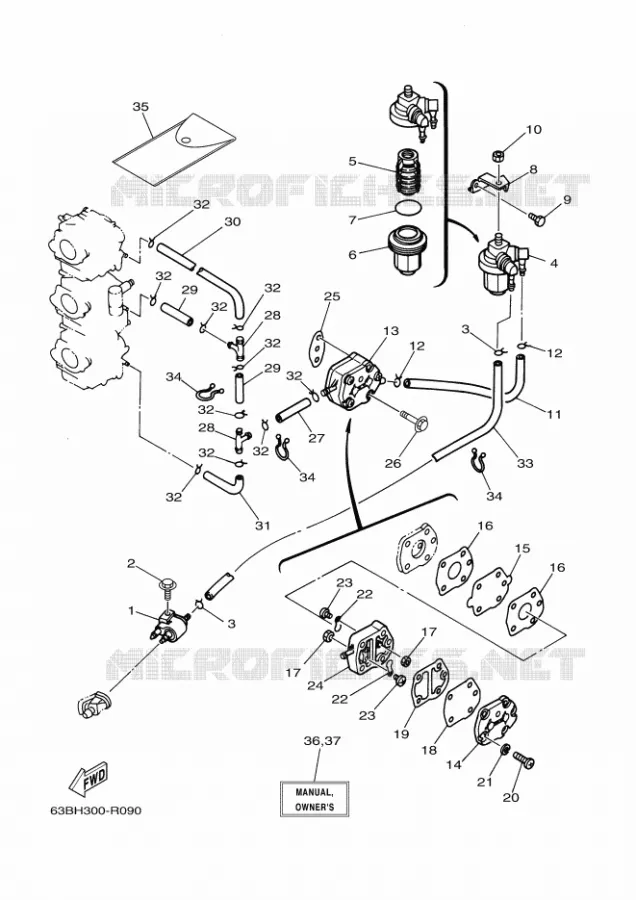 RESERVOIR A ESSENCE Yamaha OUTBOARD ENGINES 40hp (29.4kW) 2017 40  40VMHOS