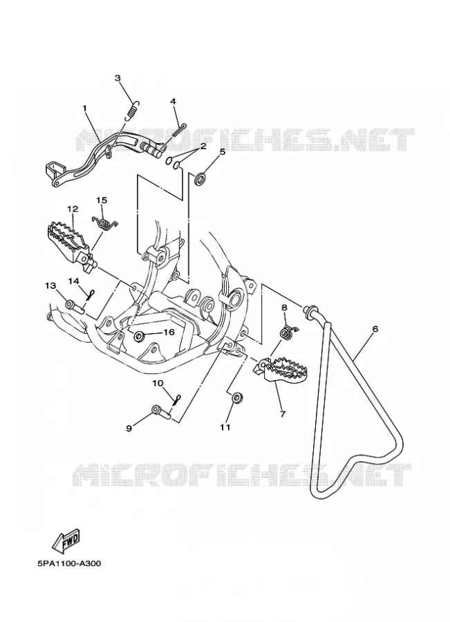 SUPPORT / REPOSE PIEDS Yamaha MOTO 85 2024 YZ  YZ85R
