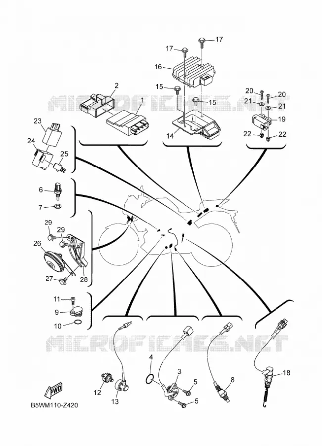 PARTIE ELECTRIQUE 2 Yamaha MOTO 300 2024 MT  MTN320-A