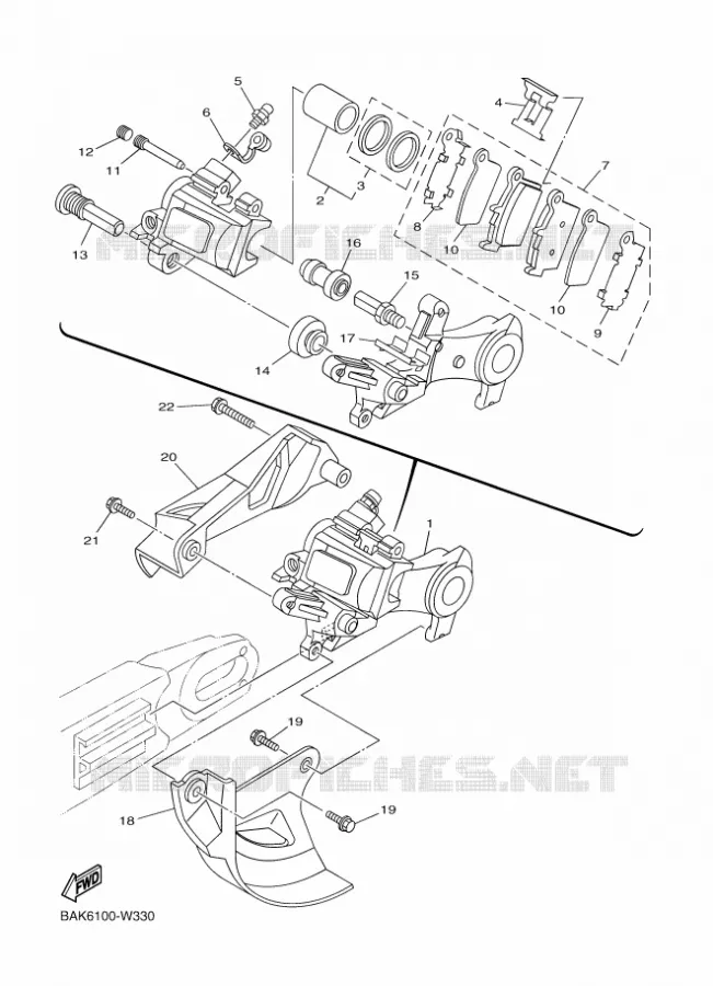 ETRIER DE FREIN ARRIERE Yamaha MOTO 250 2024 WRF  WR250F