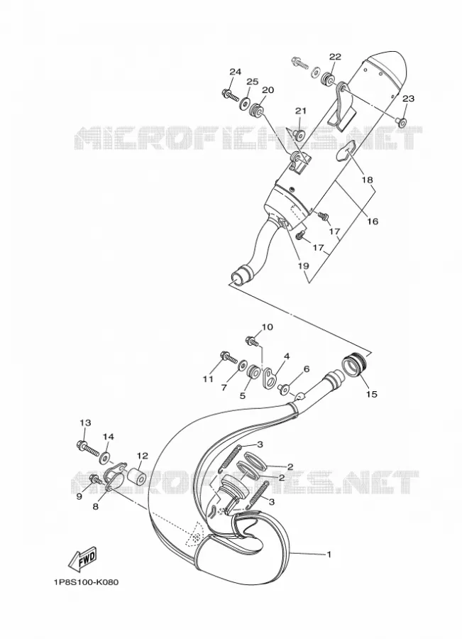 ECHAPPEMENT Yamaha MOTO 250 2024 YZ  YZ250R