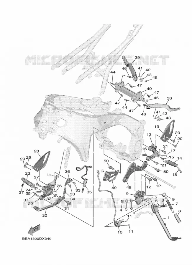 SUPPORT / REPOSE PIEDS Yamaha MOTO 900 2024 XSR  MTM890