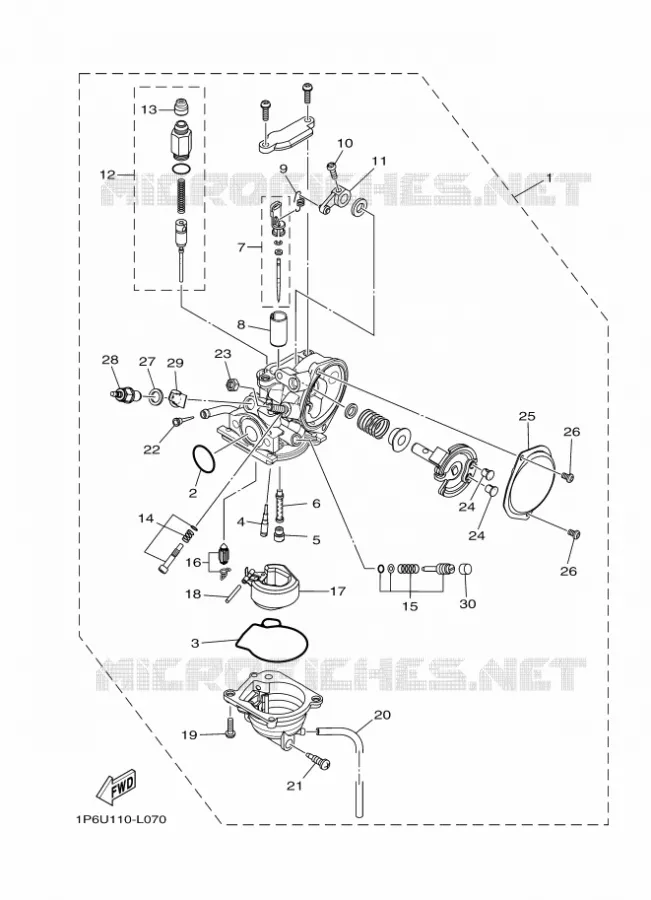 CARBURATEUR Yamaha MOTO 50 2024 TTR  TT-R50