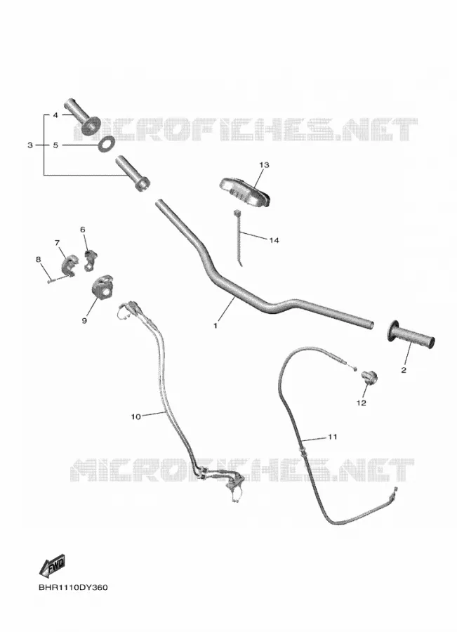 GUIDON ET CABLES Yamaha MOTO 450 2024 YZF  YZ450FR