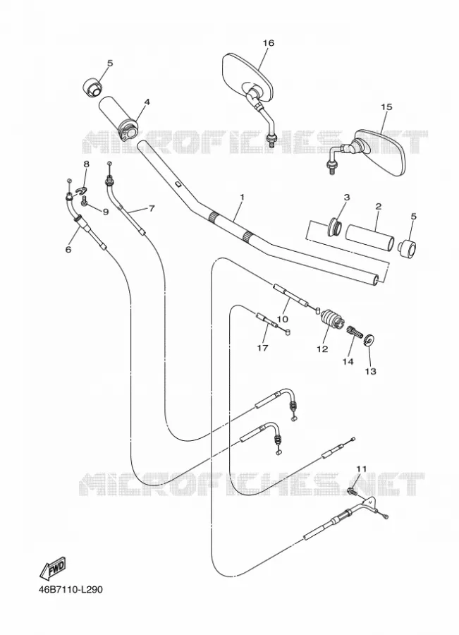 GUIDON ET CABLES Yamaha MOTO 250 2024 V-STAR  XV250R