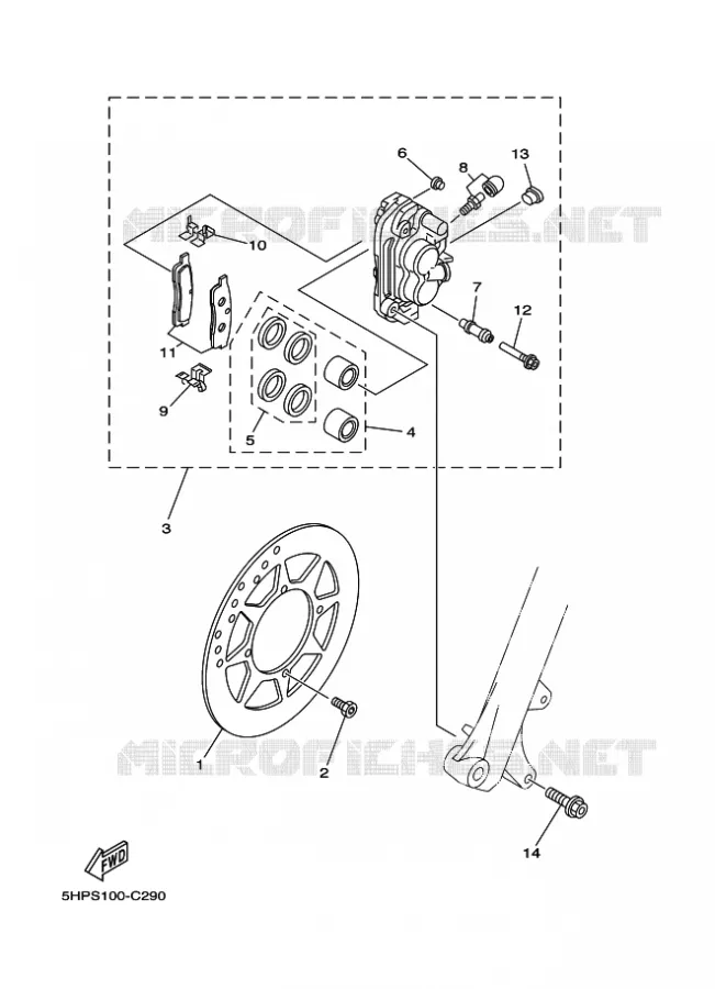 ETRIER DE FREIN AVANT Yamaha MOTO 125 2024 TTR  TT-R125LER / TT-R125LWE