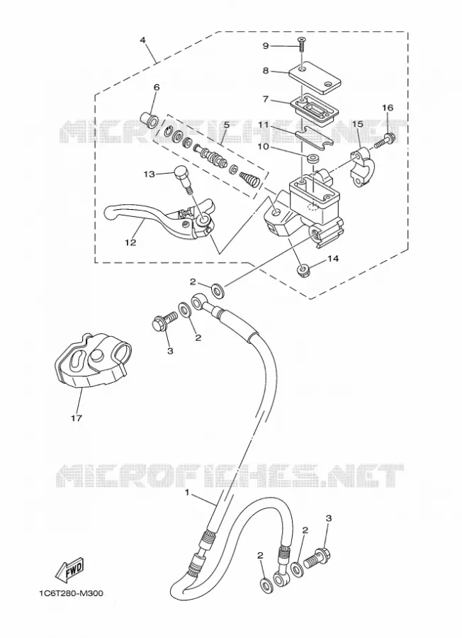 MAITRE CYLINDRE DE FREIN AVANT Yamaha MOTO 230 2024 TTR  TT-R230R