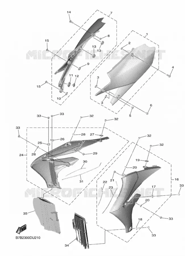 COUVERCLE LATERAL Yamaha MOTO 250 2023 YZF  YZ250FXP