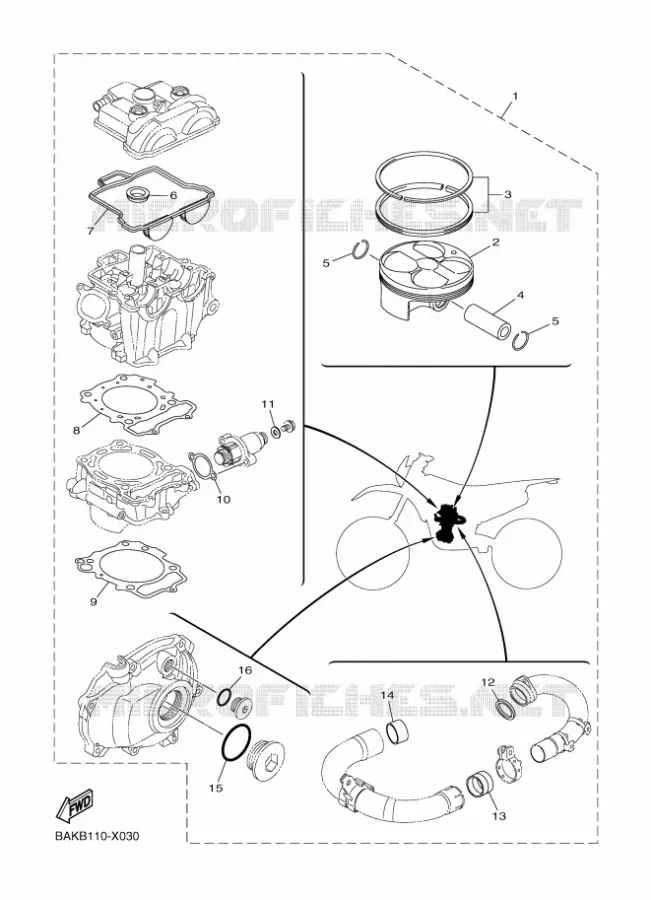 KIT PISTON Yamaha MOTO 250 2023 WRF  WR250FP
