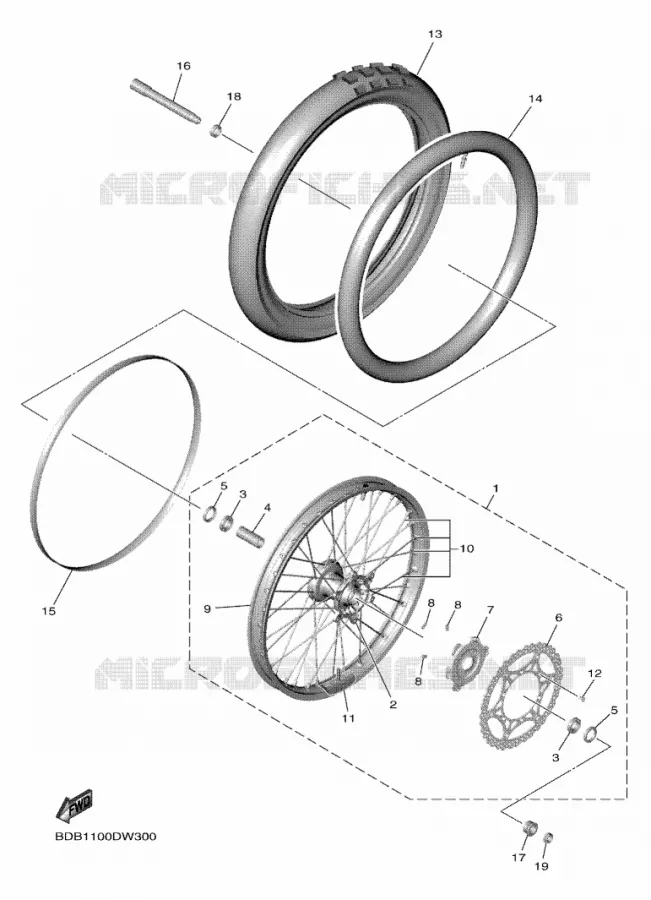 ROUE AVANT Yamaha MOTO 450 2023 WRF  WR450FP