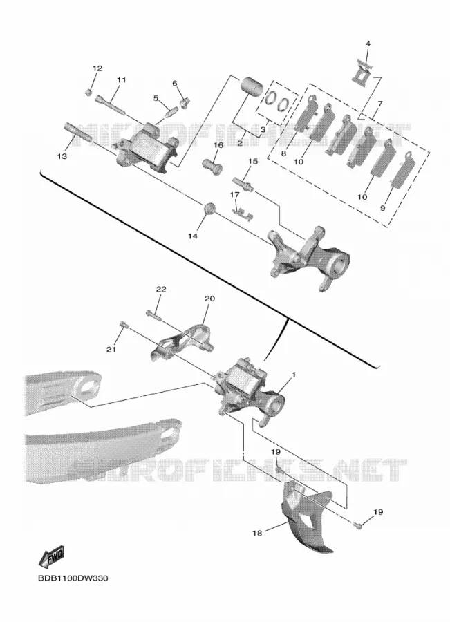 ETRIER DE FREIN ARRIERE Yamaha MOTO 450 2023 WRF  WR450FP