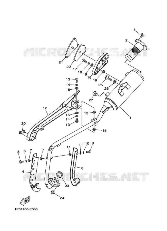 ECHAPPEMENT Yamaha MOTO 50 2023 TTR  TT-R50EP