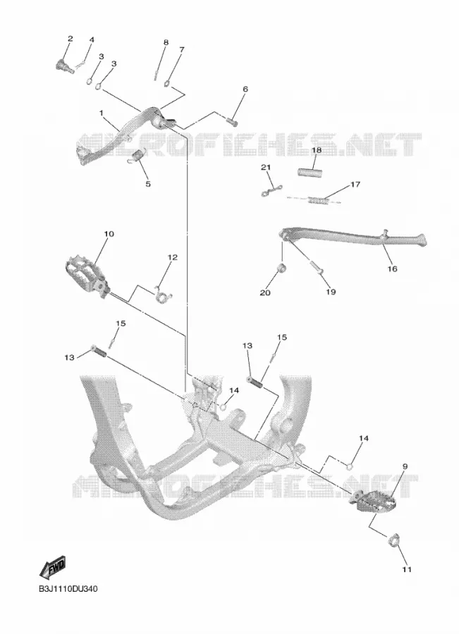 SUPPORT / REPOSE PIEDS Yamaha MOTO 450 2023 YZF  YZ450FXP