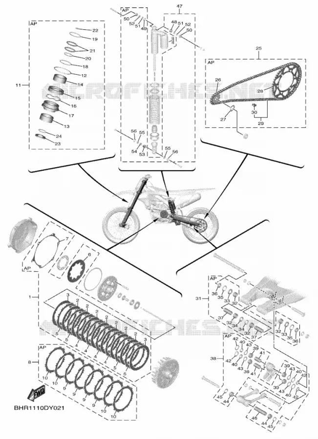 KIT PIECES D'ENTRETIEN Yamaha MOTO 450 2023 YZF  YZ450FP