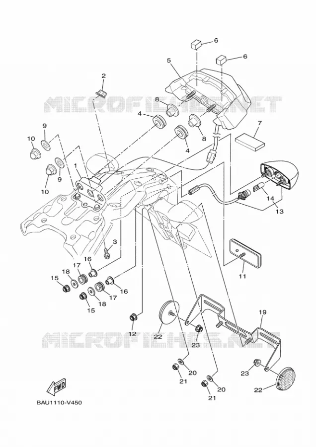 FEU ARRIERE Yamaha MOTO 700 2023 TENERE  XTZ07AP / XTZ690