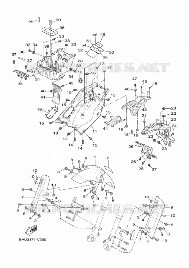 GARDE BOUE Yamaha MOTO 700 2023 TENERE  XTZ07AP / XTZ690