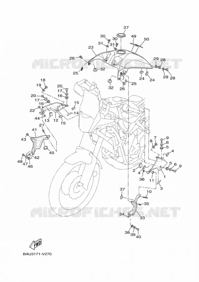 RESERVOIR A ESSENCE 2 Yamaha MOTO 700 2023 TENERE  XTZ07AP / XTZ690