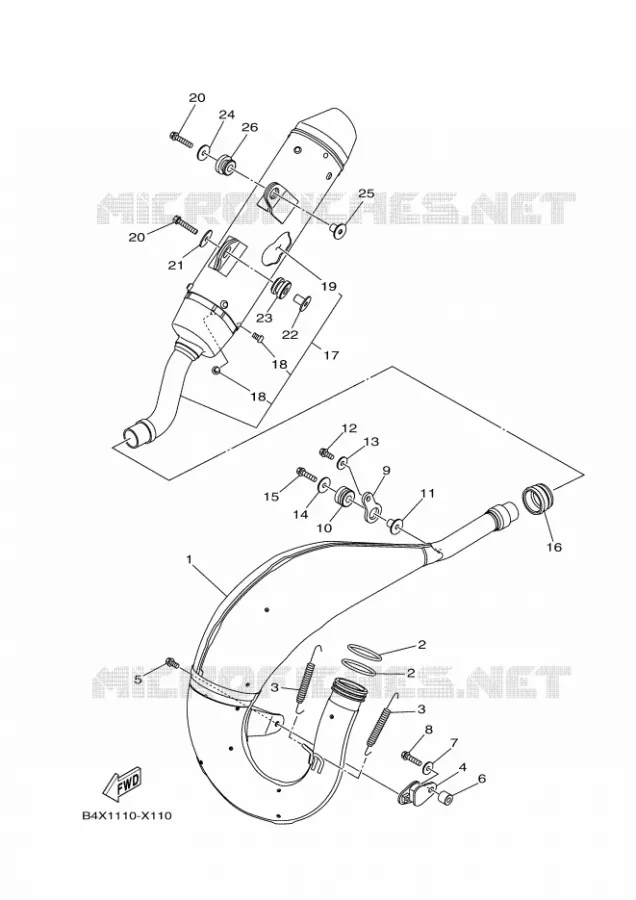 ECHAPPEMENT Yamaha MOTO 125 2023 YZ  YZ125XP