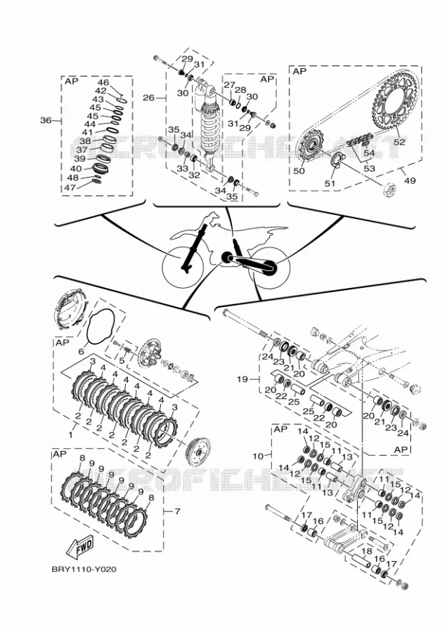 KIT PIECES D'ENTRETIEN Yamaha MOTO 250 2023 YZ  YZ250XP
