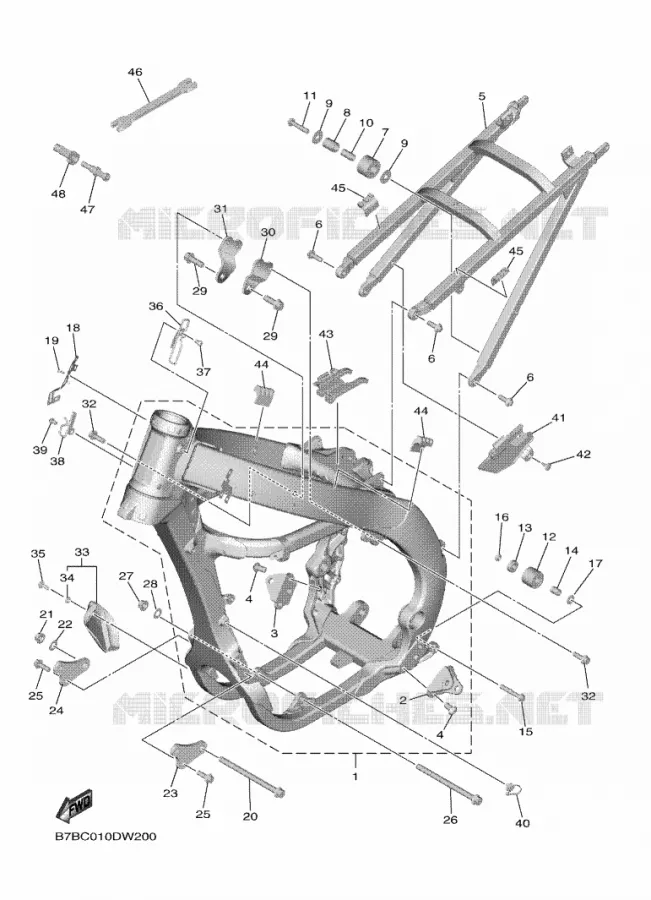 CADRE Yamaha MOTO 250 2023 YZF  YZ250FP