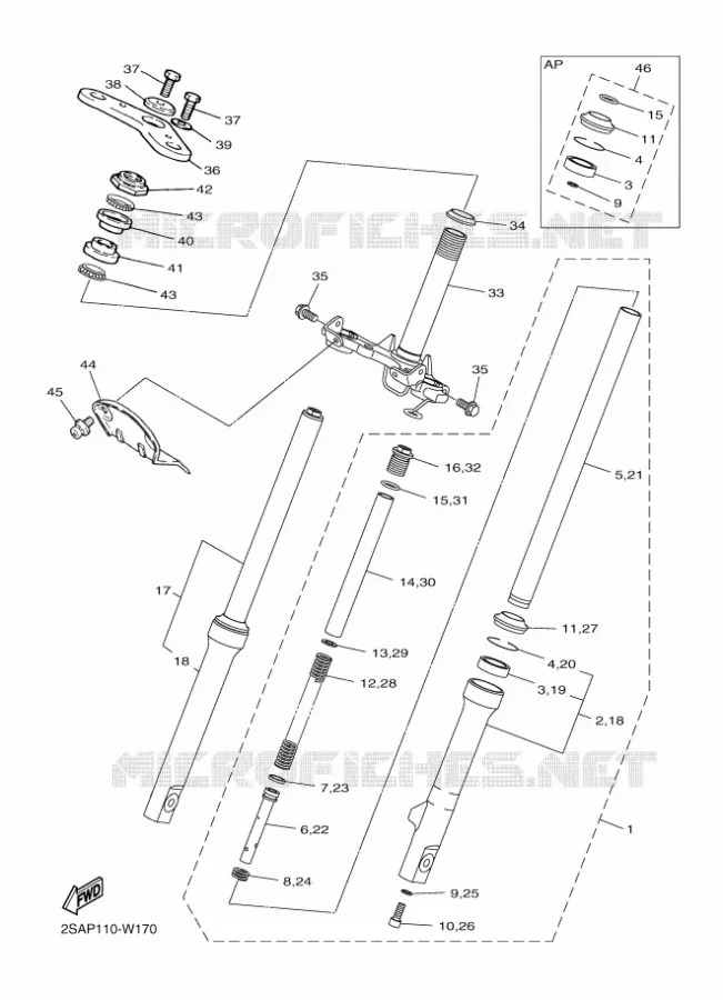 FOURCHE Yamaha MOTO 50 2023 PW  PW50P