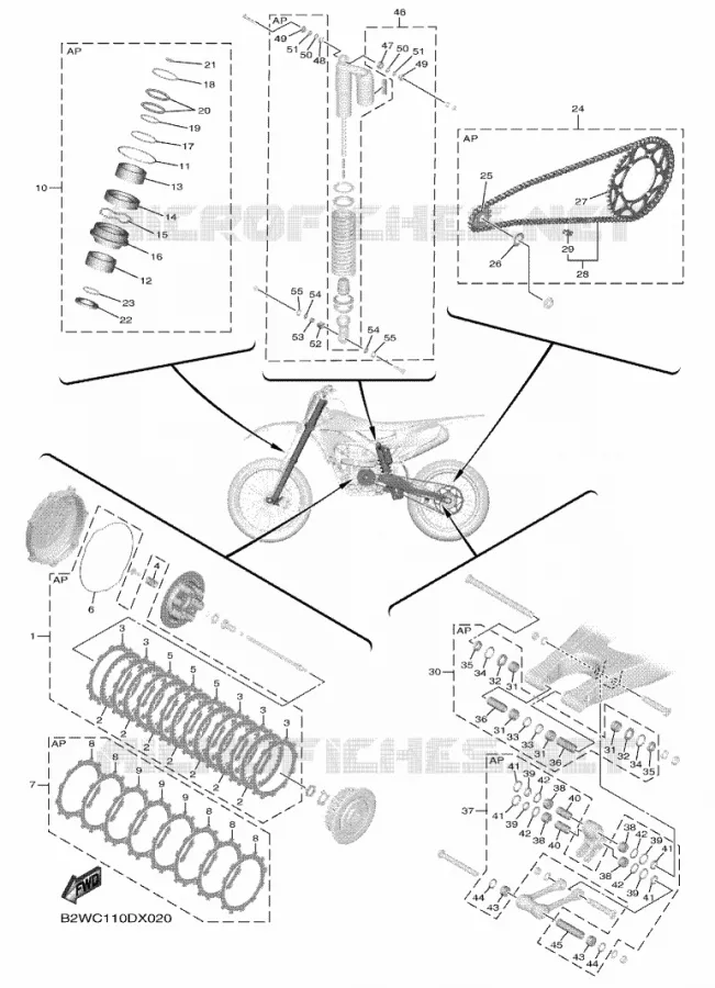KIT PIECES D'ENTRETIEN Yamaha MOTO 450 2022 YZF  YZ450FN