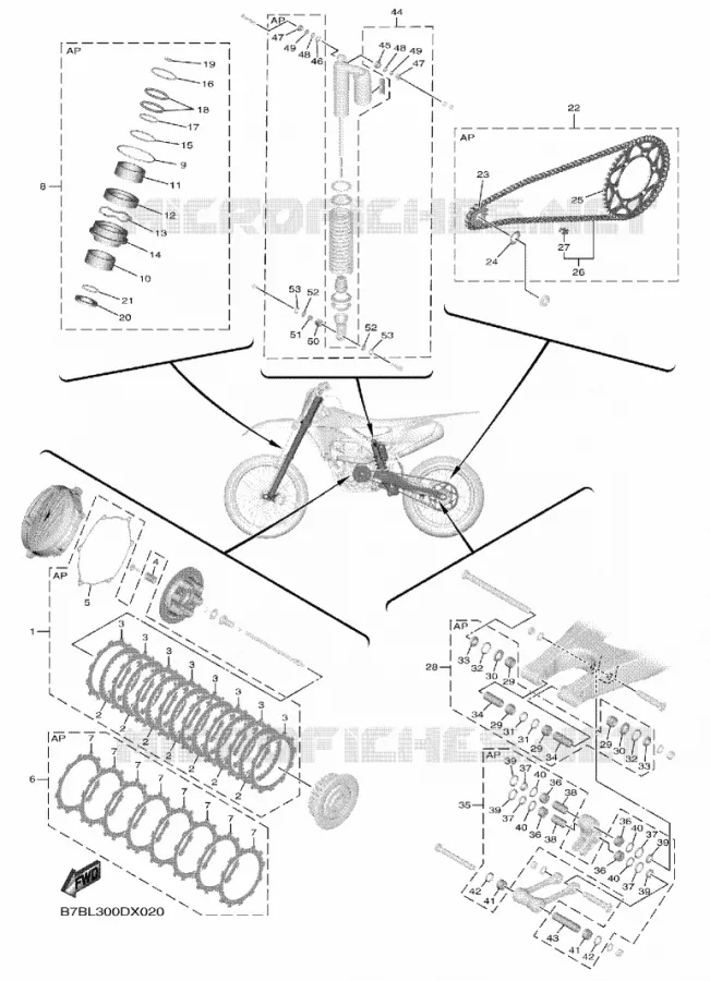 KIT PIECES D'ENTRETIEN Yamaha MOTO 250 2022 YZF  YZ250FN