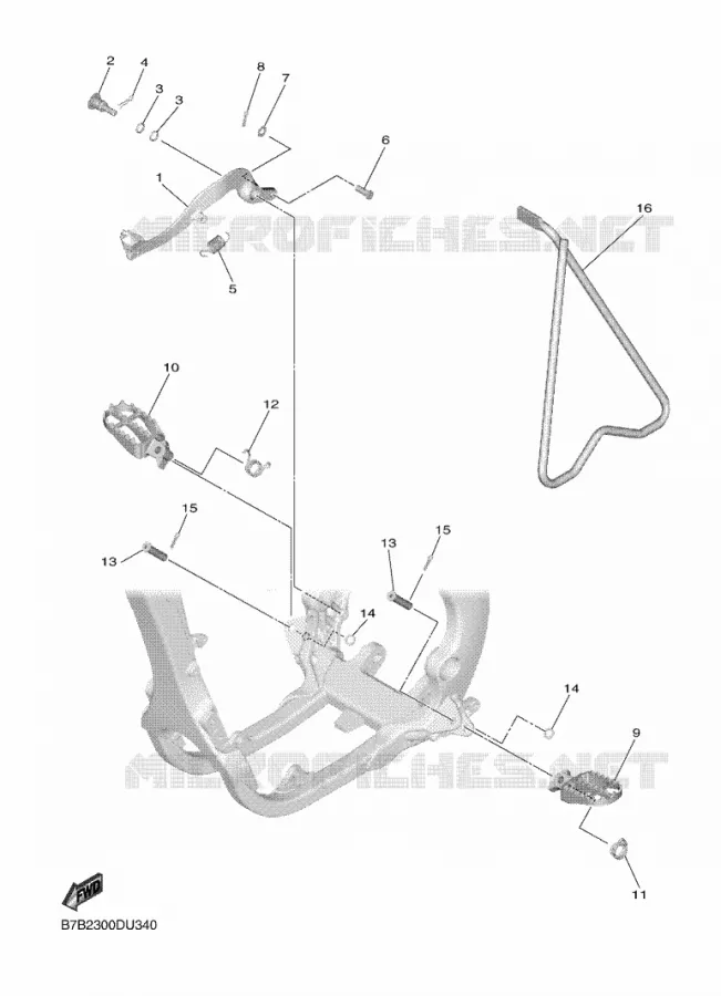 SUPPORT / REPOSE PIEDS Yamaha MOTO 250 2022 YZF  YZ250FN