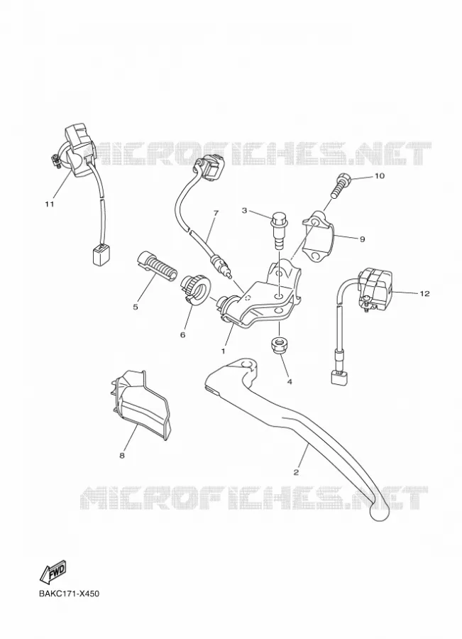 COMMODO / LEVIER Yamaha MOTO 250 2022 WRF  WR250FN