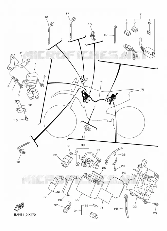 PARTIE ELECTRIQUE 2 Yamaha MOTO 250 2022 WRF  WR250FN
