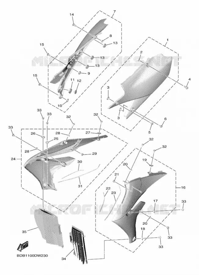 COUVERCLE LATERAL Yamaha MOTO 450 2022 WRF  WR450FN