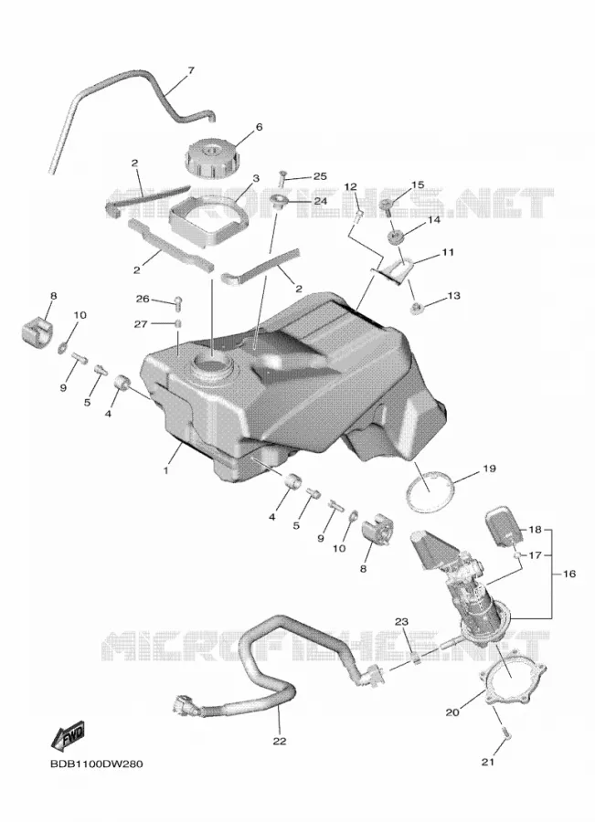 RESERVOIR A ESSENCE Yamaha MOTO 450 2022 WRF  WR450FN